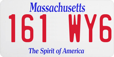 MA license plate 161WY6
