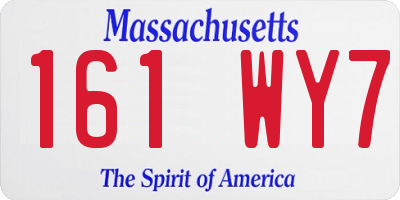 MA license plate 161WY7