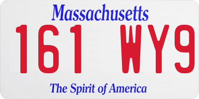 MA license plate 161WY9
