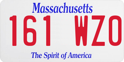 MA license plate 161WZ0