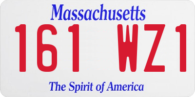 MA license plate 161WZ1