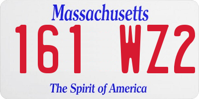 MA license plate 161WZ2