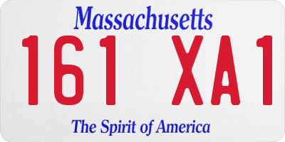 MA license plate 161XA1