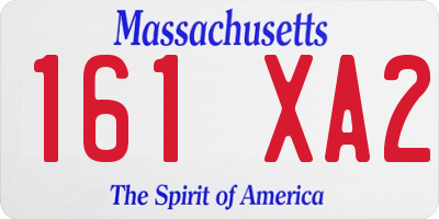 MA license plate 161XA2