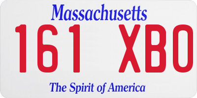 MA license plate 161XB0