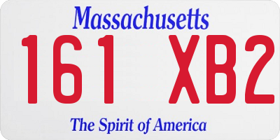 MA license plate 161XB2