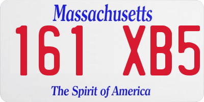 MA license plate 161XB5