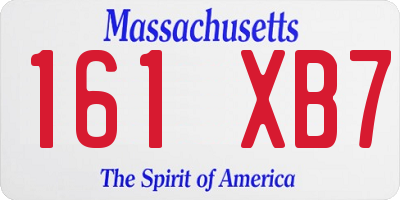 MA license plate 161XB7