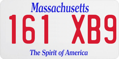 MA license plate 161XB9