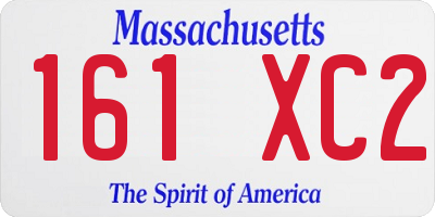 MA license plate 161XC2