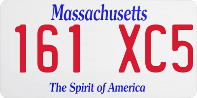 MA license plate 161XC5