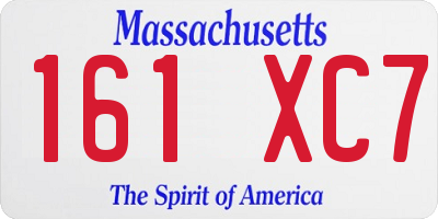 MA license plate 161XC7