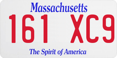 MA license plate 161XC9