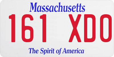 MA license plate 161XD0