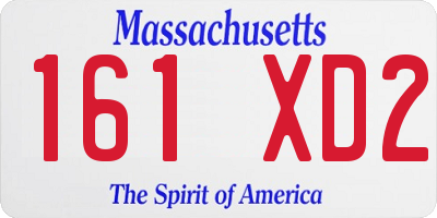 MA license plate 161XD2