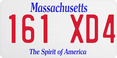 MA license plate 161XD4