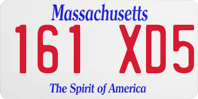 MA license plate 161XD5