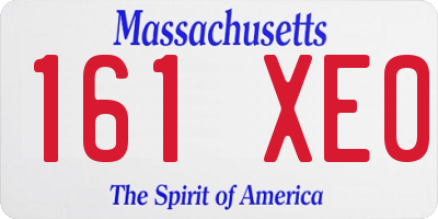 MA license plate 161XE0