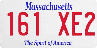 MA license plate 161XE2