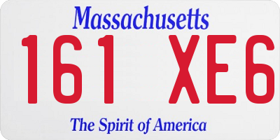 MA license plate 161XE6