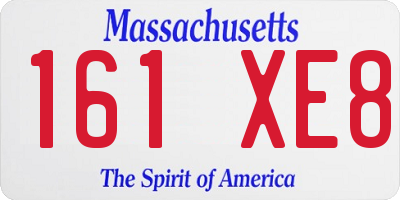 MA license plate 161XE8