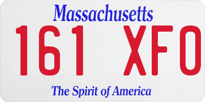 MA license plate 161XF0