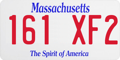 MA license plate 161XF2