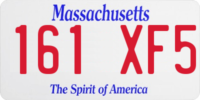 MA license plate 161XF5