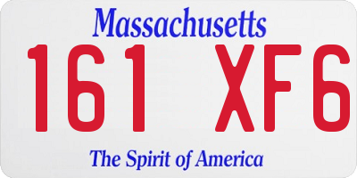 MA license plate 161XF6