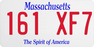 MA license plate 161XF7