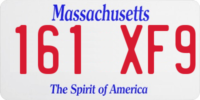 MA license plate 161XF9
