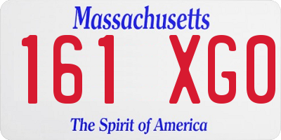 MA license plate 161XG0