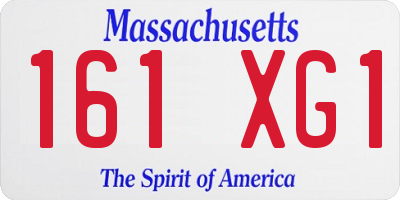 MA license plate 161XG1