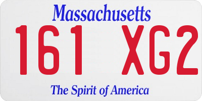 MA license plate 161XG2