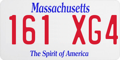MA license plate 161XG4