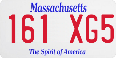 MA license plate 161XG5