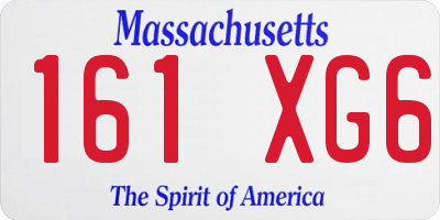 MA license plate 161XG6
