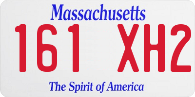 MA license plate 161XH2