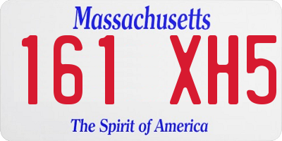 MA license plate 161XH5