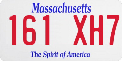 MA license plate 161XH7
