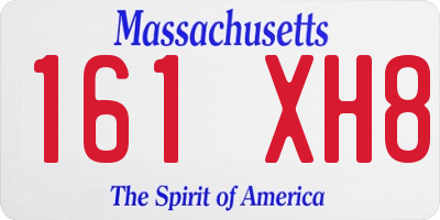MA license plate 161XH8