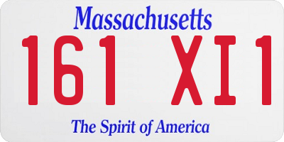 MA license plate 161XI1