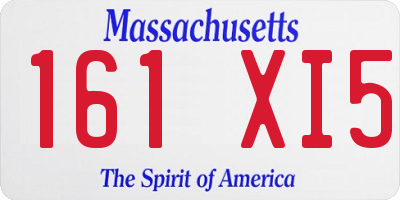 MA license plate 161XI5