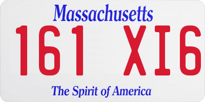 MA license plate 161XI6