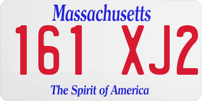 MA license plate 161XJ2