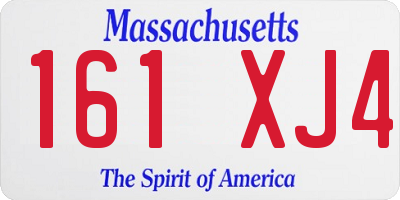 MA license plate 161XJ4