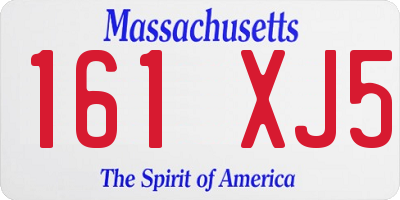 MA license plate 161XJ5