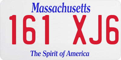 MA license plate 161XJ6