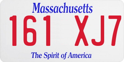 MA license plate 161XJ7