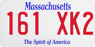 MA license plate 161XK2